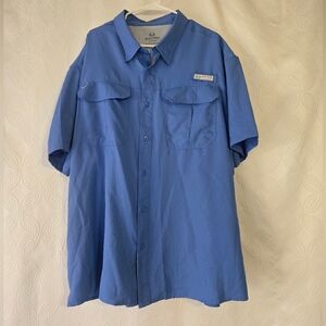 Realtree Men's Casual Blue Button Down Shirt